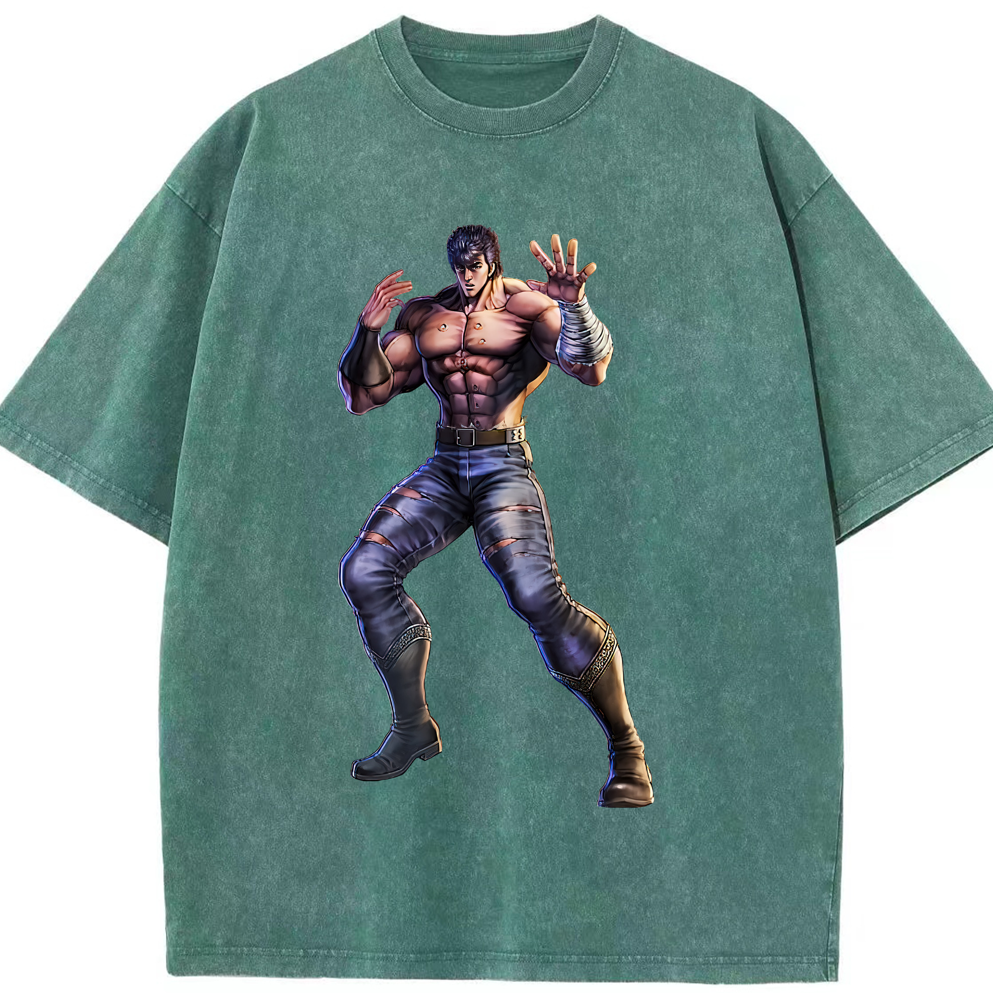 （画像用） 北斗の拳 Fist of the North Star 綿100% ヴィンテージ風 半袖Tシャツ（フロントプリント）